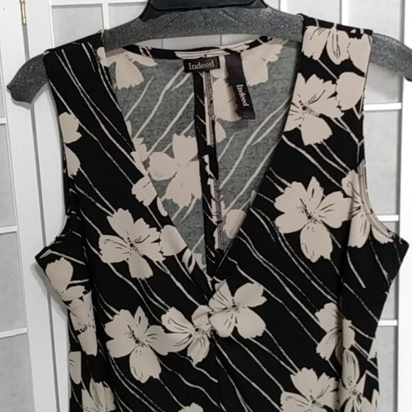 Indeed Floral Dress – Black/Cream – Sleeveless – Women Size L - Picture 2 of 8